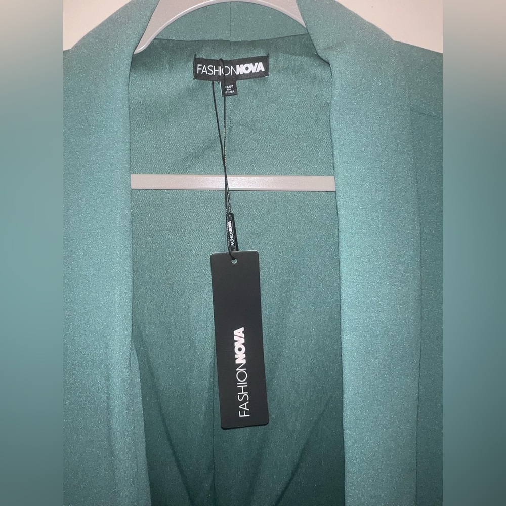 Fashion Nova The Celine Blazer Sage Green Open Front‎ Jacket – Size 2X NWT - Picture 3 of 9